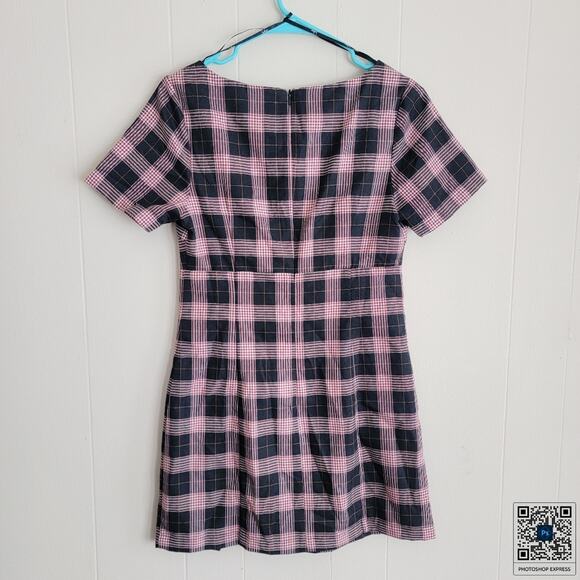 Lulus Extra Credit Black & Red Plaid Short Sleeve Mini Dress - Picture 3 of 5